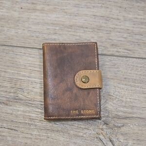 Y2K The Stone Brown Leather Photo/Businesscard Wallet